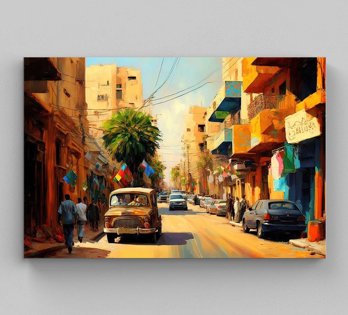 Lahore Painting Pakistan Wall Art Lahore Cityscape Asia Print Pakistani Painting Pakistani Home Decor Pakistan Print Pakistani Street