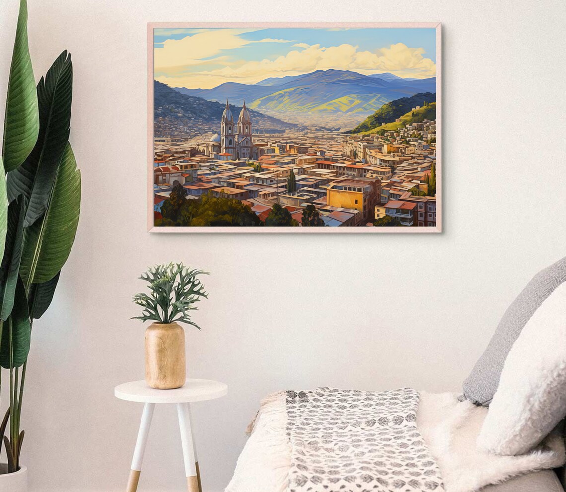 Quito Oil Painting Art Print, Ecuador Home Decor - Image 3