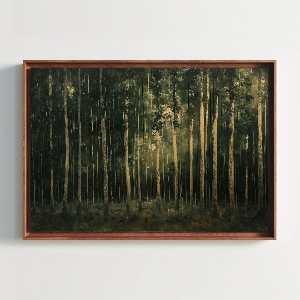 Green Forest Oil Painting, Nature Landscape Art Print