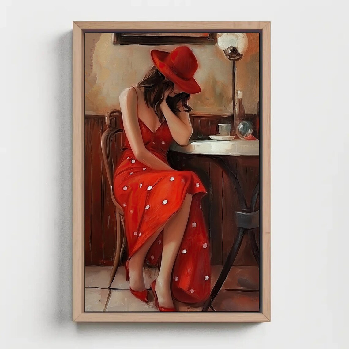 Girl In Paris Cafe, Abstract Parisian Art Print - Image 5