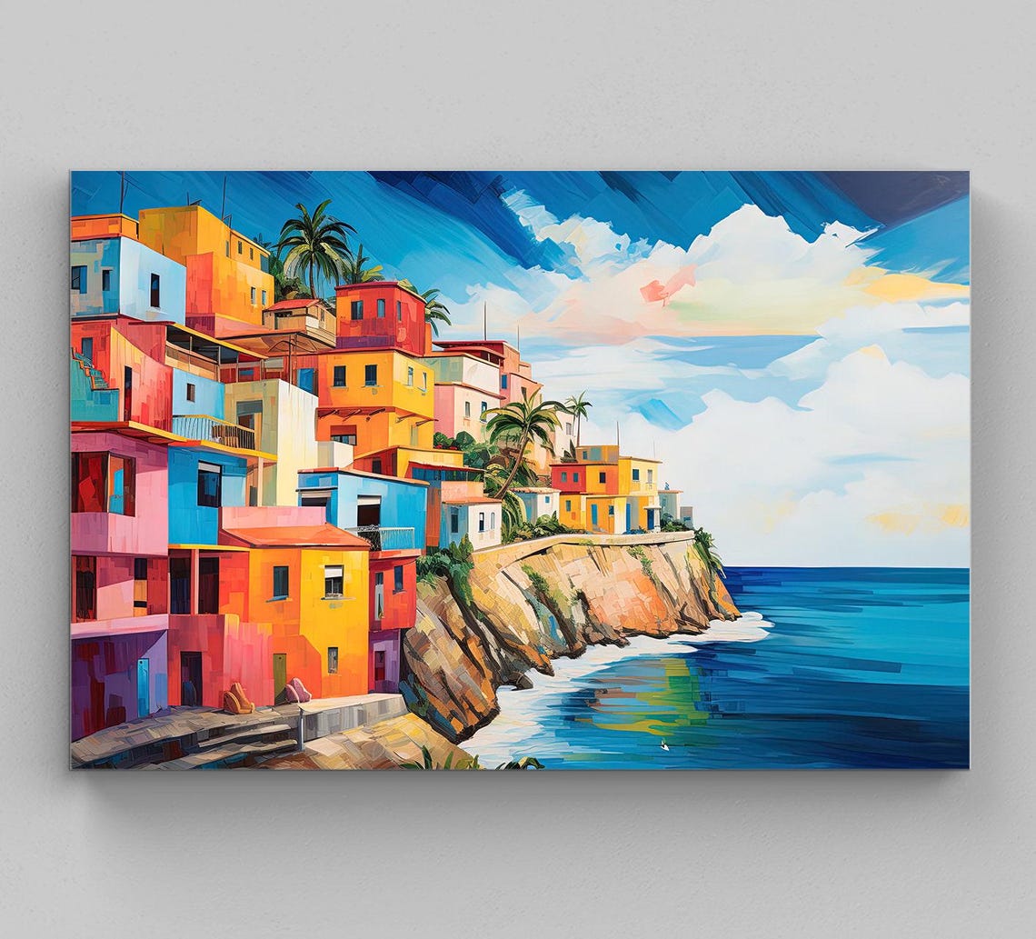 Puerto Rico Wall Art Large Print San Juan Poster San Juan Painting San Juan Print San Juan Travel Art Puerto Rican Gift