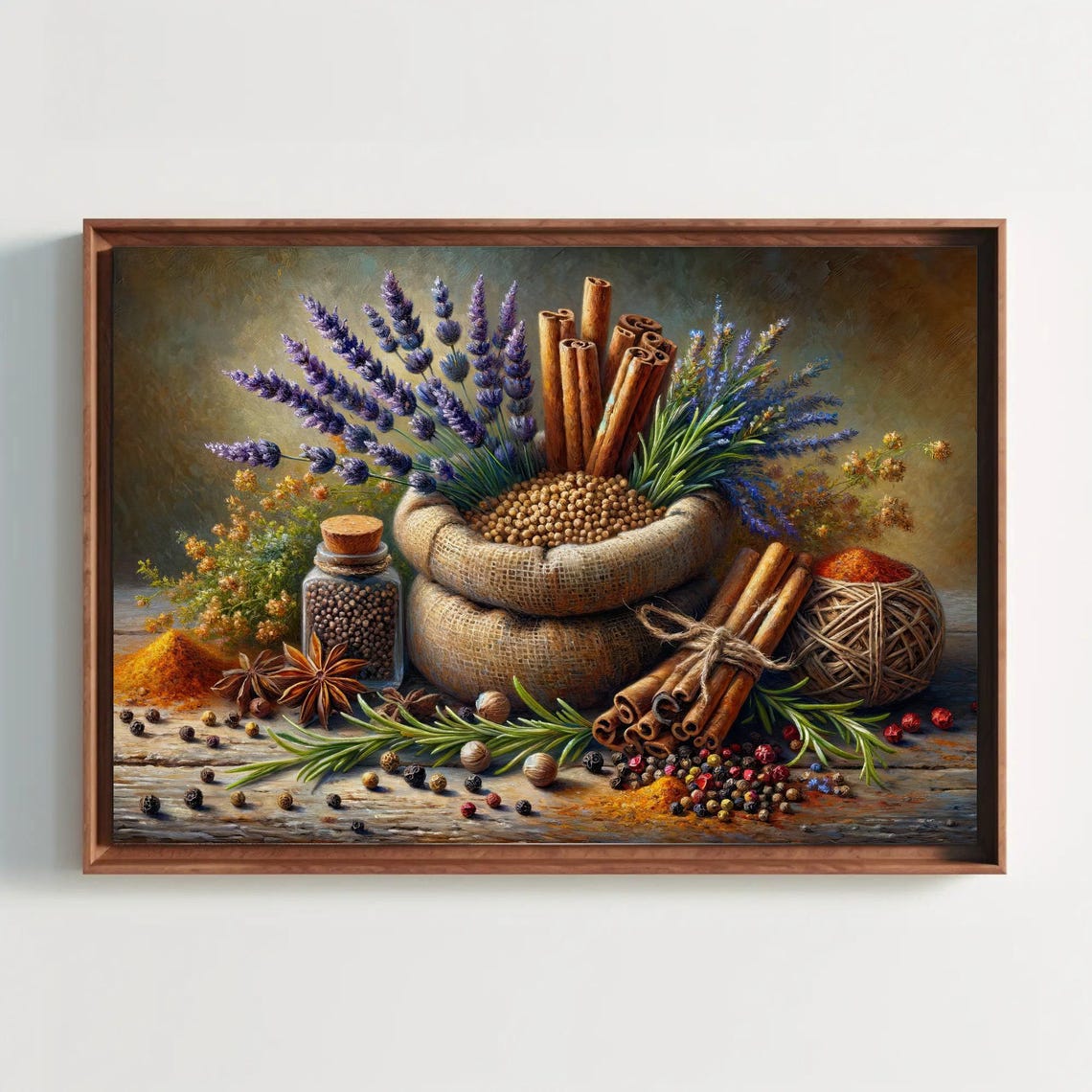Lavender Cinnamon And Spices Rustic Still Life Kitchen Poster - Image 5