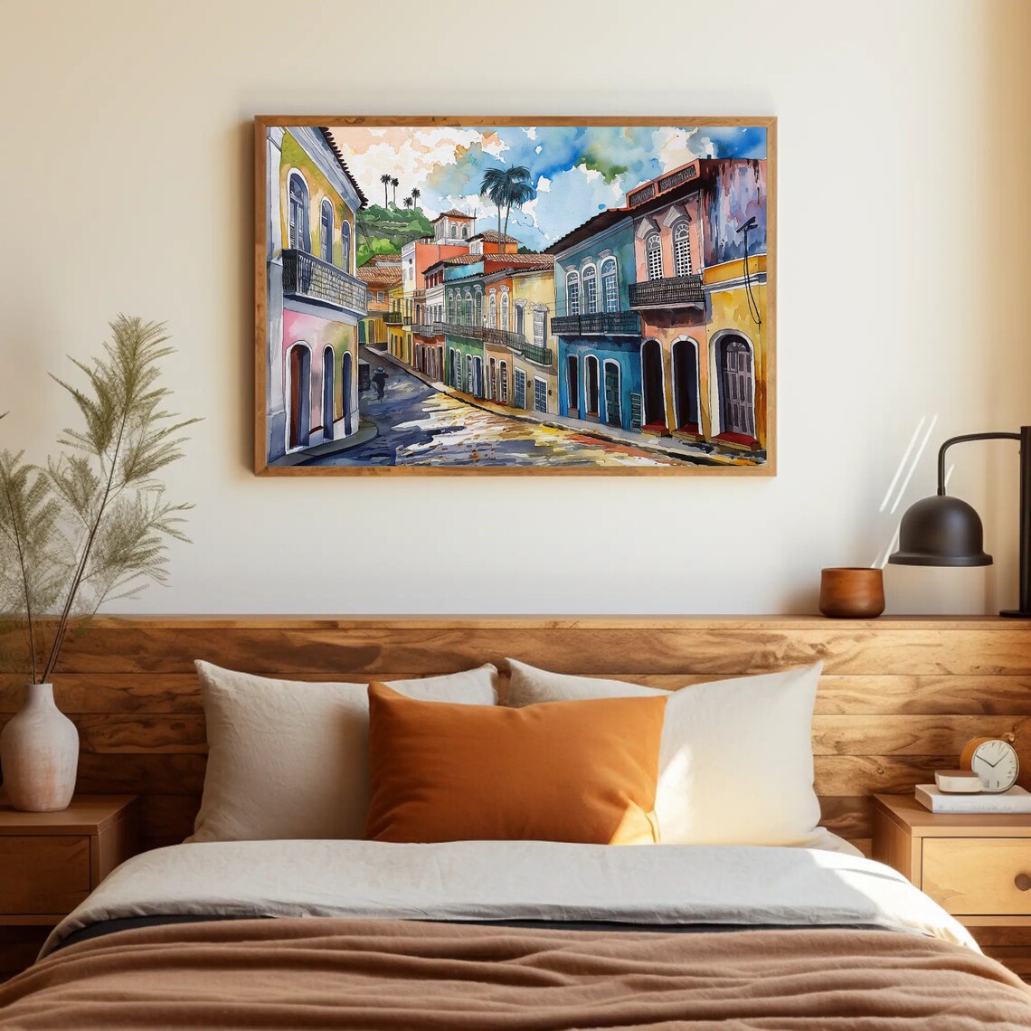Salvador Streets Bahia Brazil Watercolor Art Print - Image 2