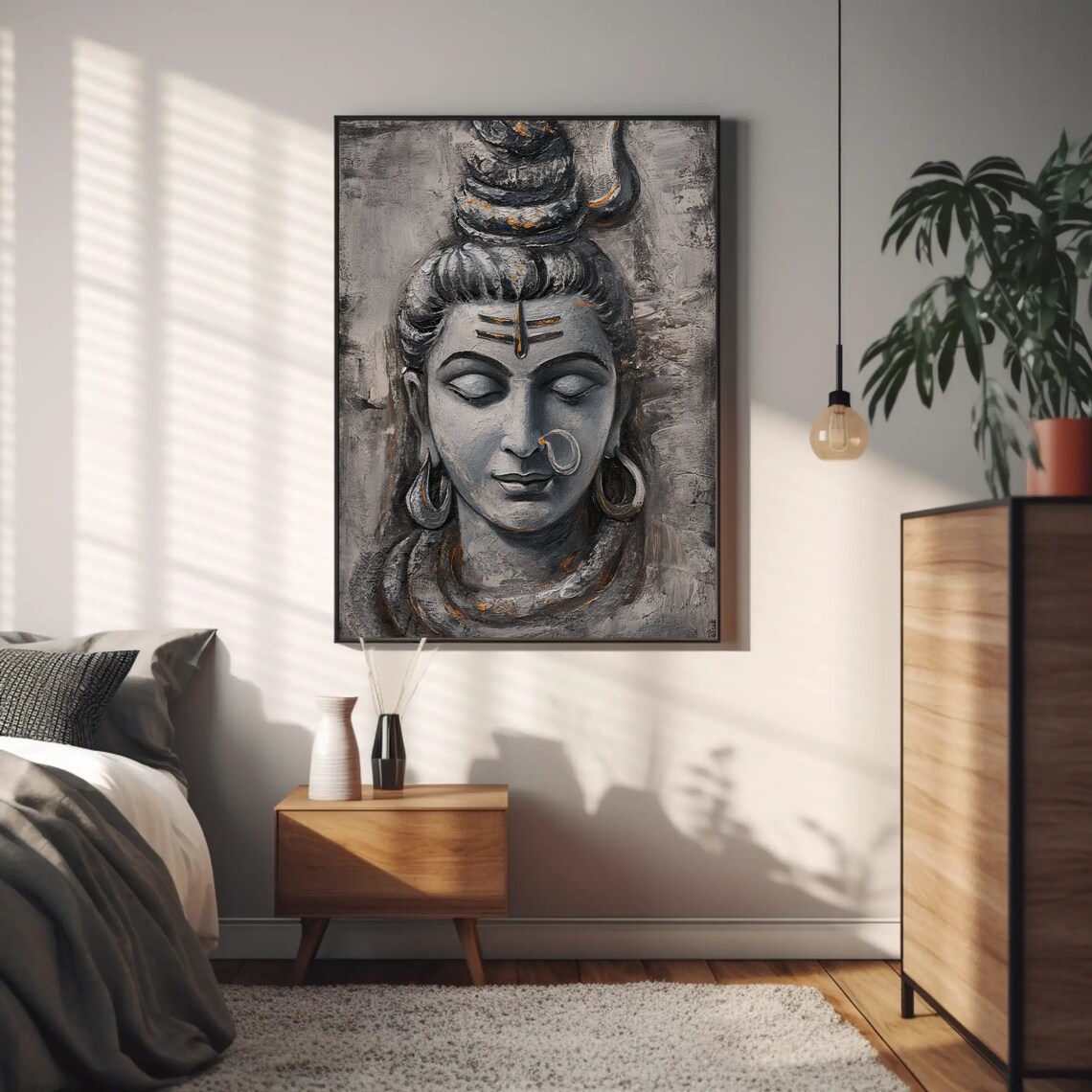Shiva Hindu God Art Print, Indian Spiritual Decor - Image 3