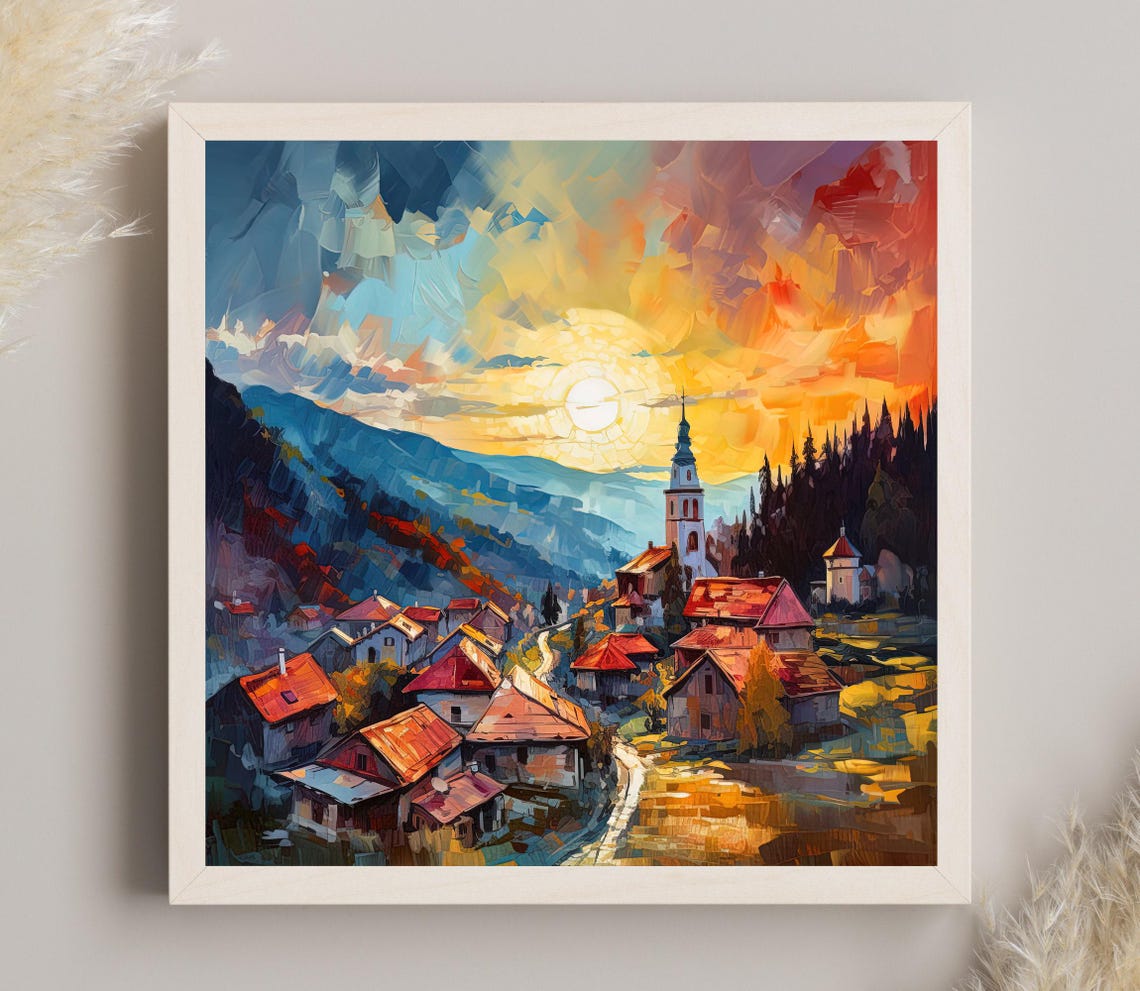 Transylvania Travel Print Romania Wall Art Transylvania Large Art Print Transylvania Painting Transylvania Poster Wall Art