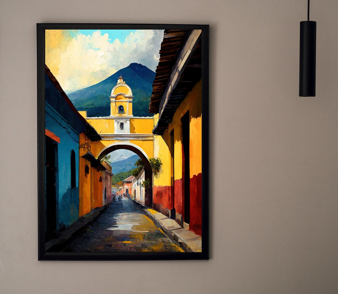 Antigua Guatemala Travel Poster, Guatemala Print - Image 3