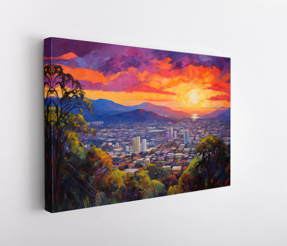 San Jose Art Print Costa Rica Art Costa Rican Prints Costa Rican Home Decor San Jos Print San Jos Oil Painting Wall Art - Image 4