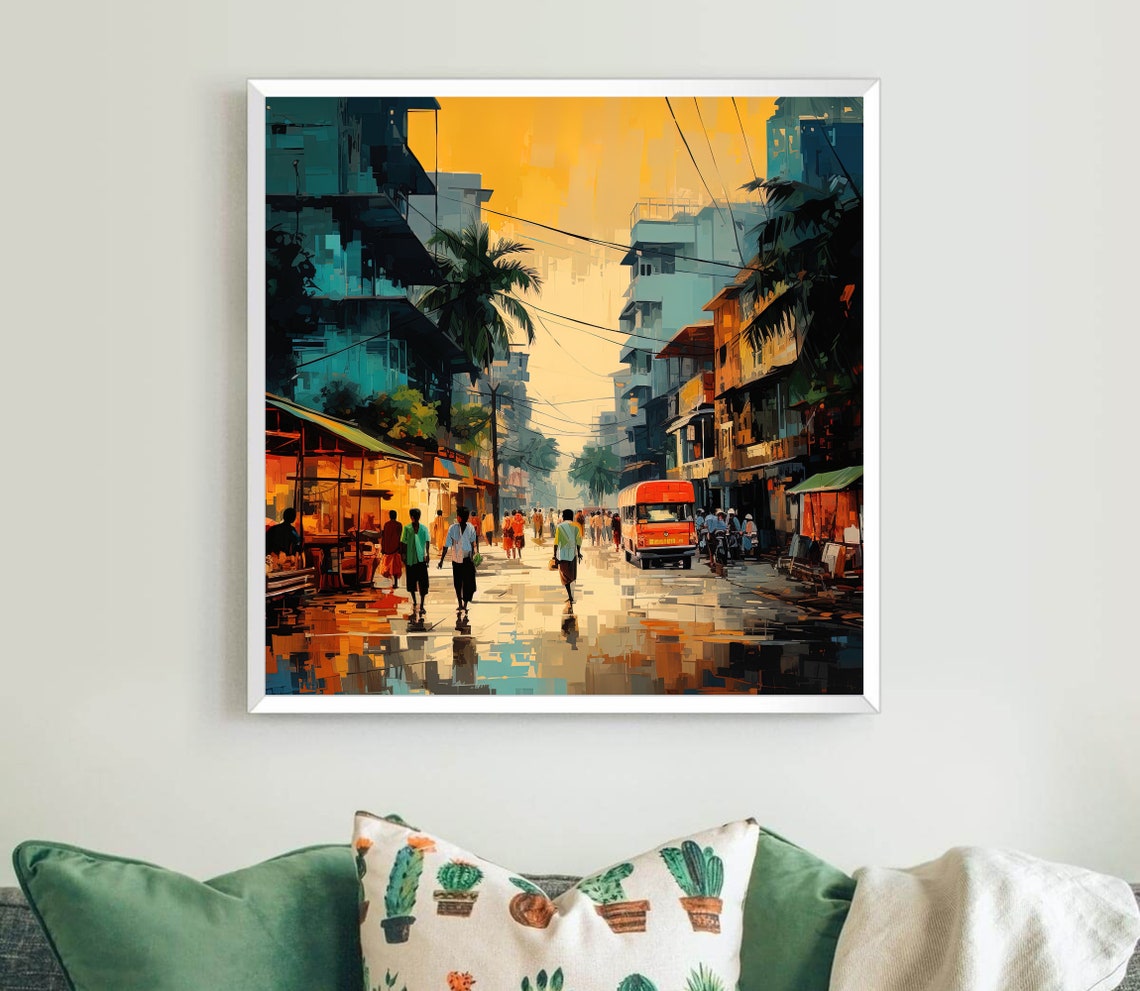 Bangladesh Street Art Dakha Art Print Bangladesh Wall Decor Bangladesh Painting Bangladeshi Home Decor - Image 4