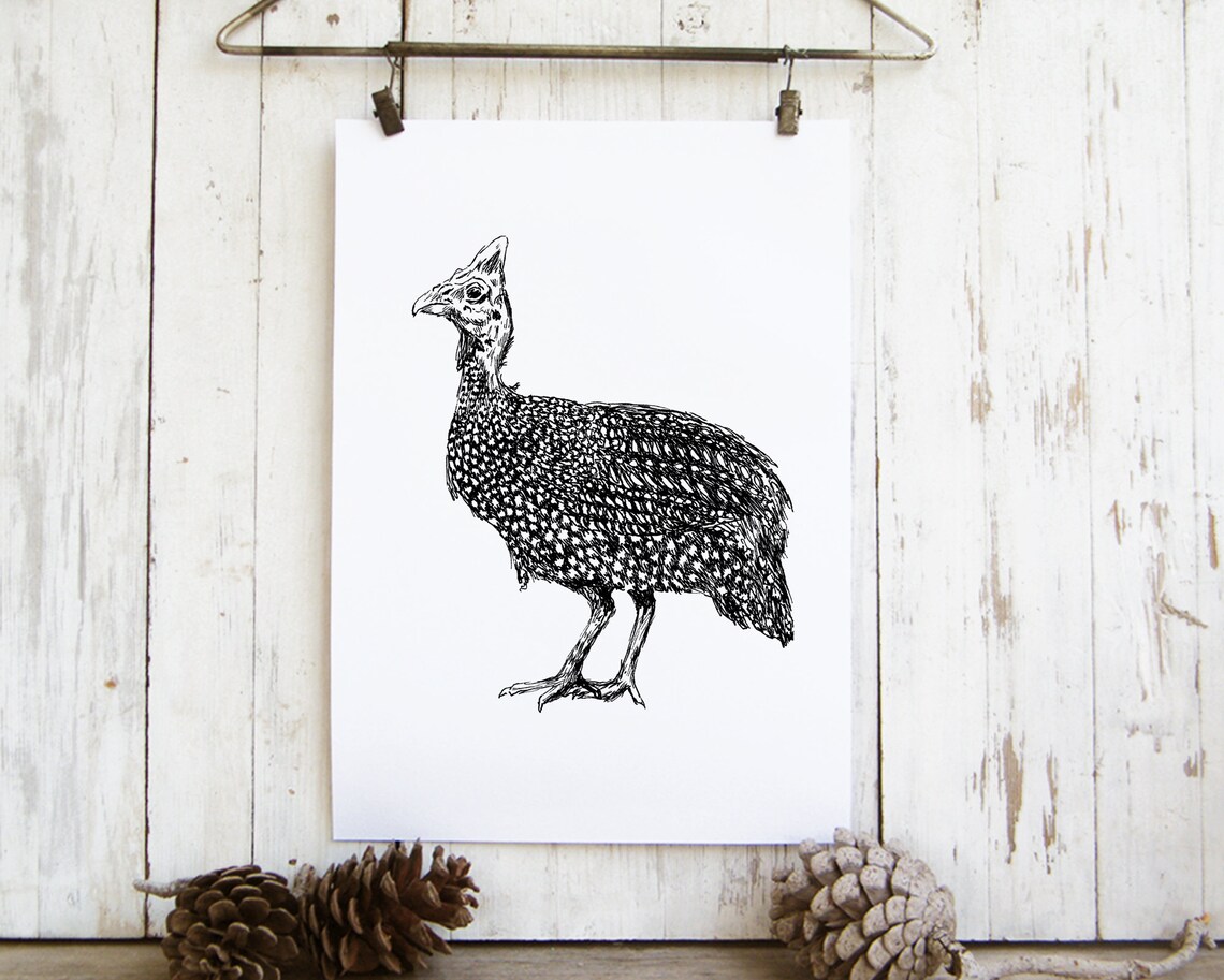 Guinea Fowl Nursery Decor, Nordic Art Poster - Image 3