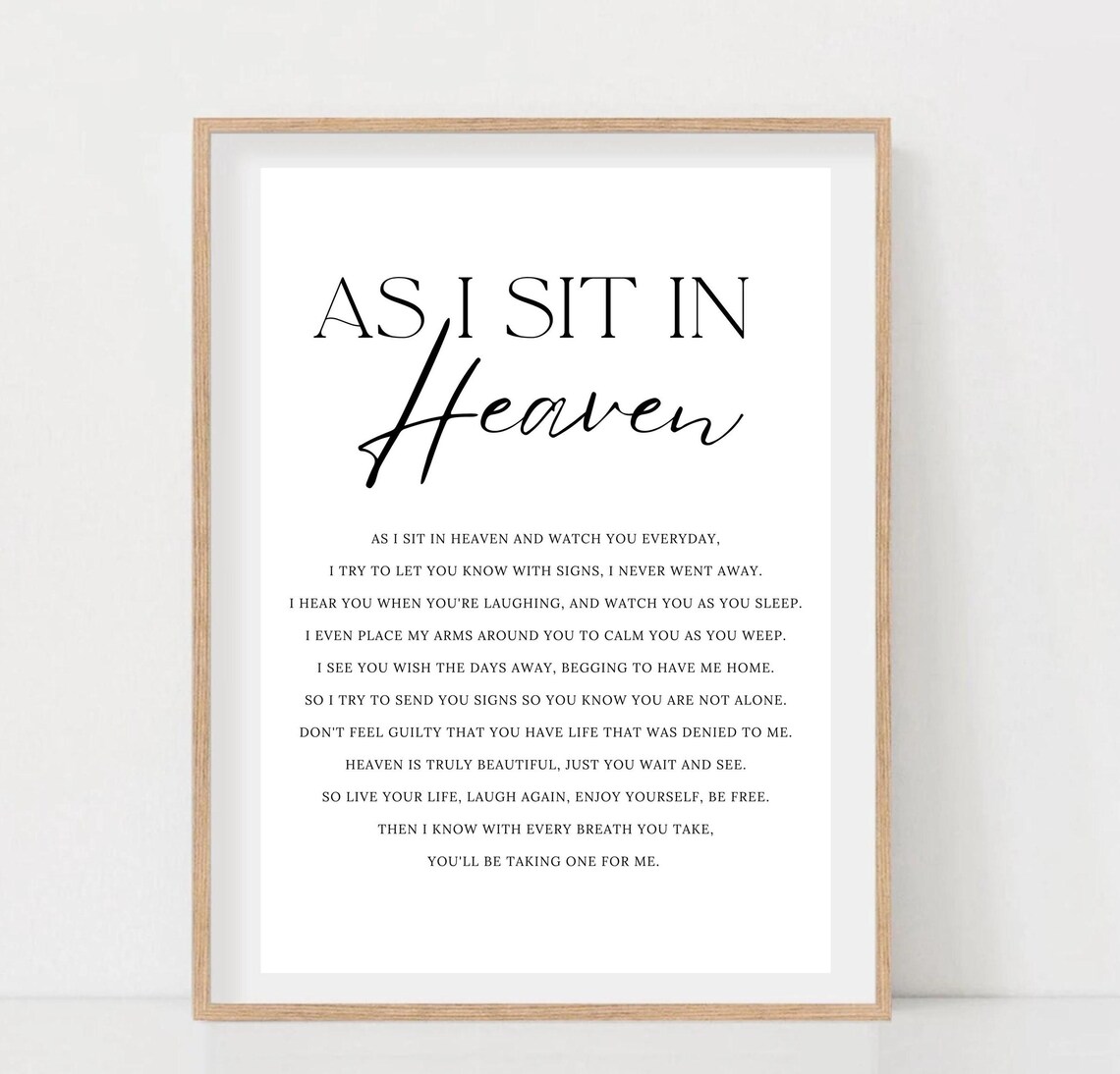 As I Sit In Heaven Christian Poem Art Print - Image 2