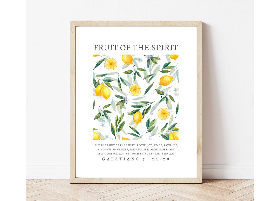 Fruit Of The Spirit Retro Christian Scripture Art Print