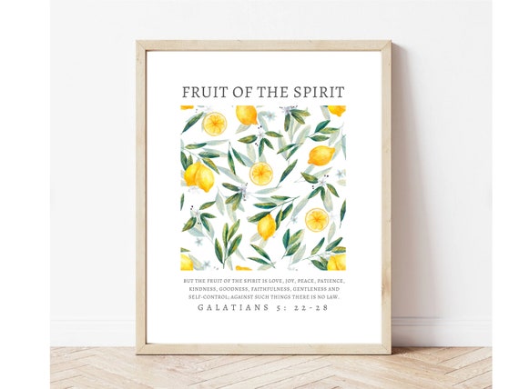 Fruit Of The Spirit Retro Christian Scripture Art Print