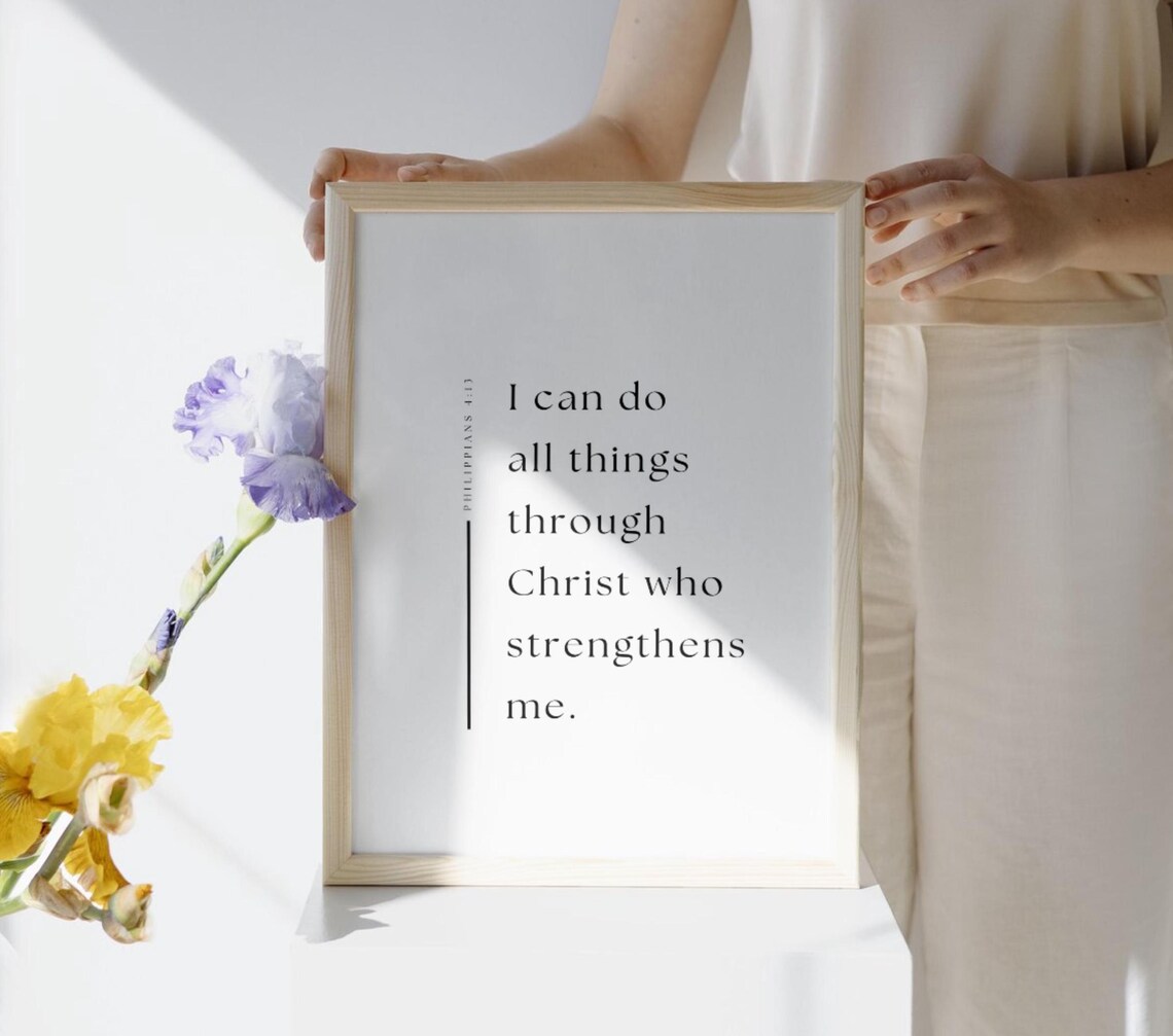 Philippians 4:13 Through Christ Wall Art Print