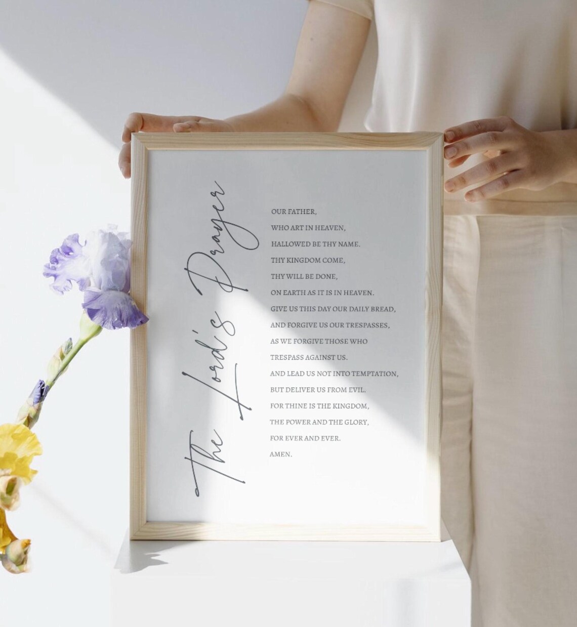 The Lord's Prayer Scripture Art Print for Christian Home