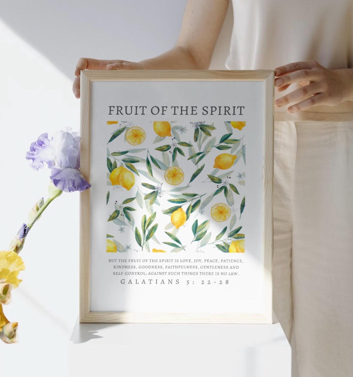 Fruit Of The Spirit Retro Christian Scripture Art Print - Image 3