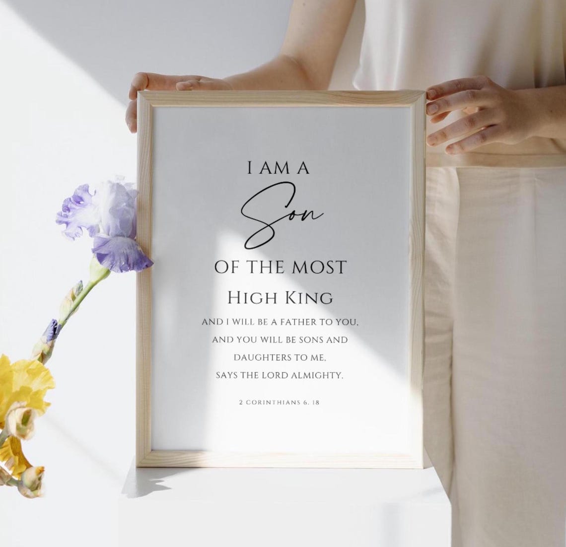 I Am A Son of the Most High King 2 Corinthians 618 Faith Poster - Image 3