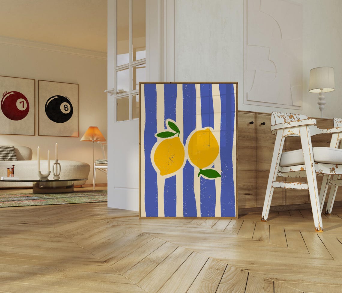 Lemon Wall Art Retro Botanical Kitchen Decor Food Vegetable Print For Modern Homes - Image 2