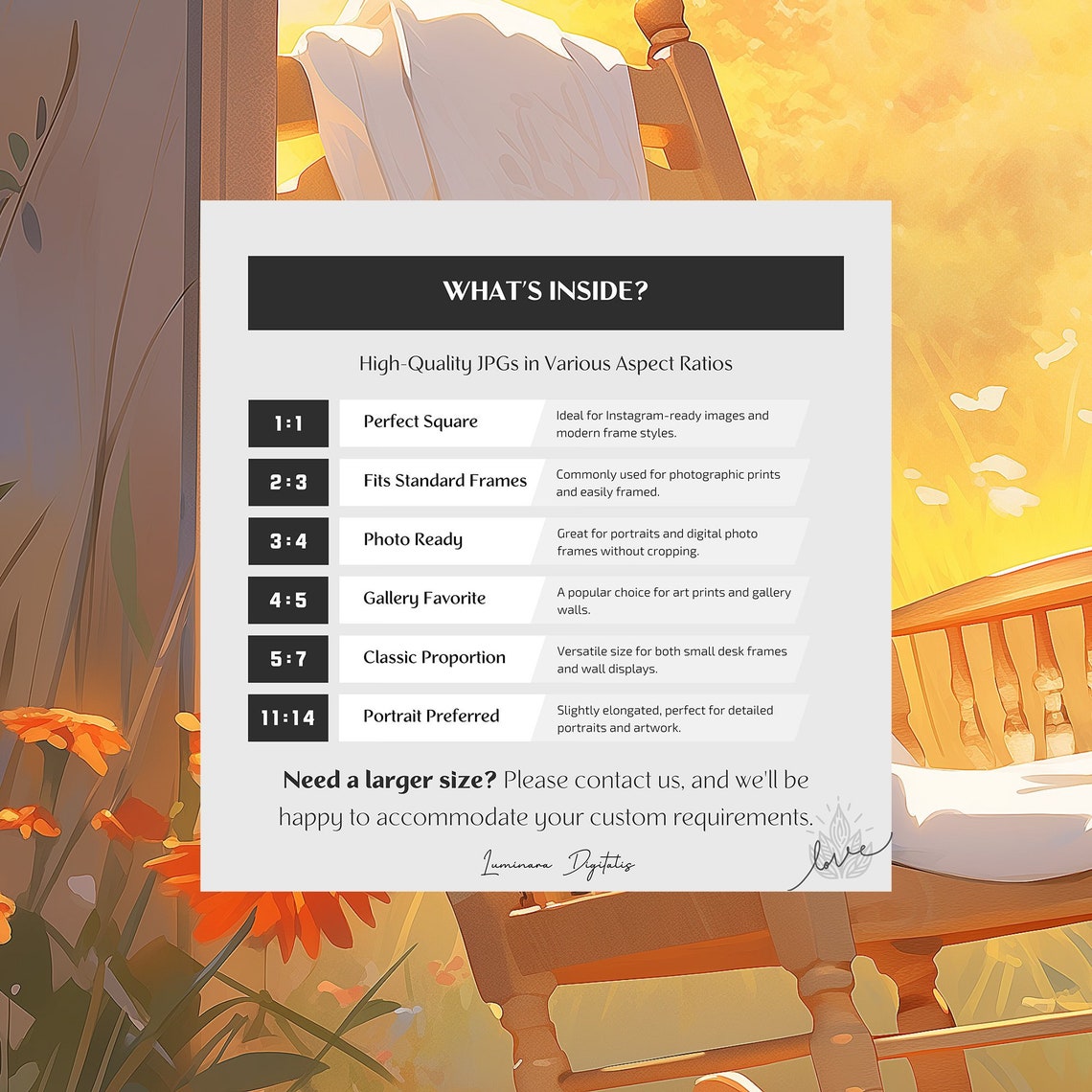 Empty Rocking Chair On A Flower Filled Sunlit Porch Art Print - Image 2