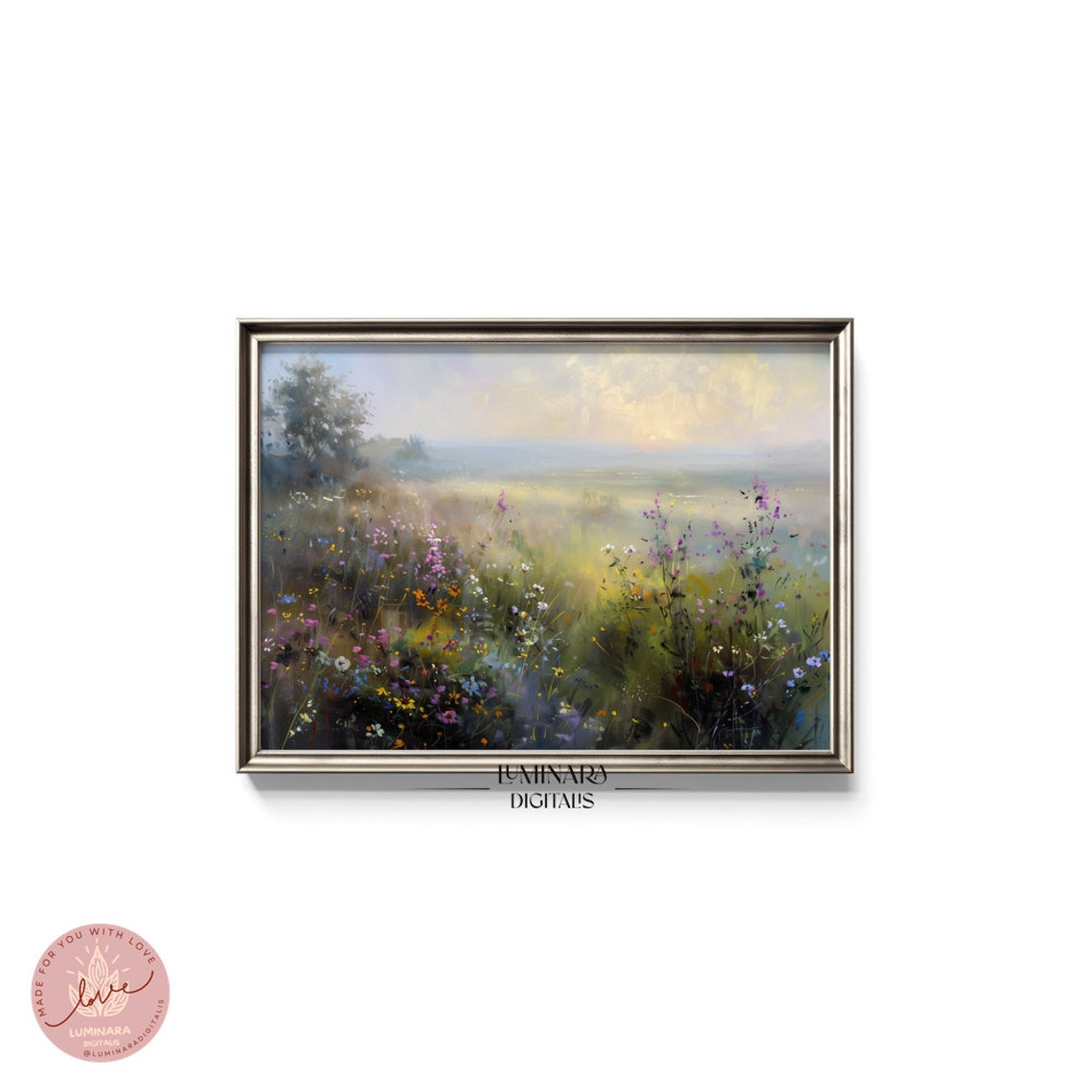 Wall Art Impressionist Sunrise Over Blooming Meadow Art Print 147 Wall Art Dcor - Image 5