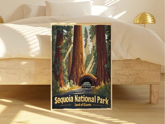 National Park Retro Travel Poster, Vintage Landscape