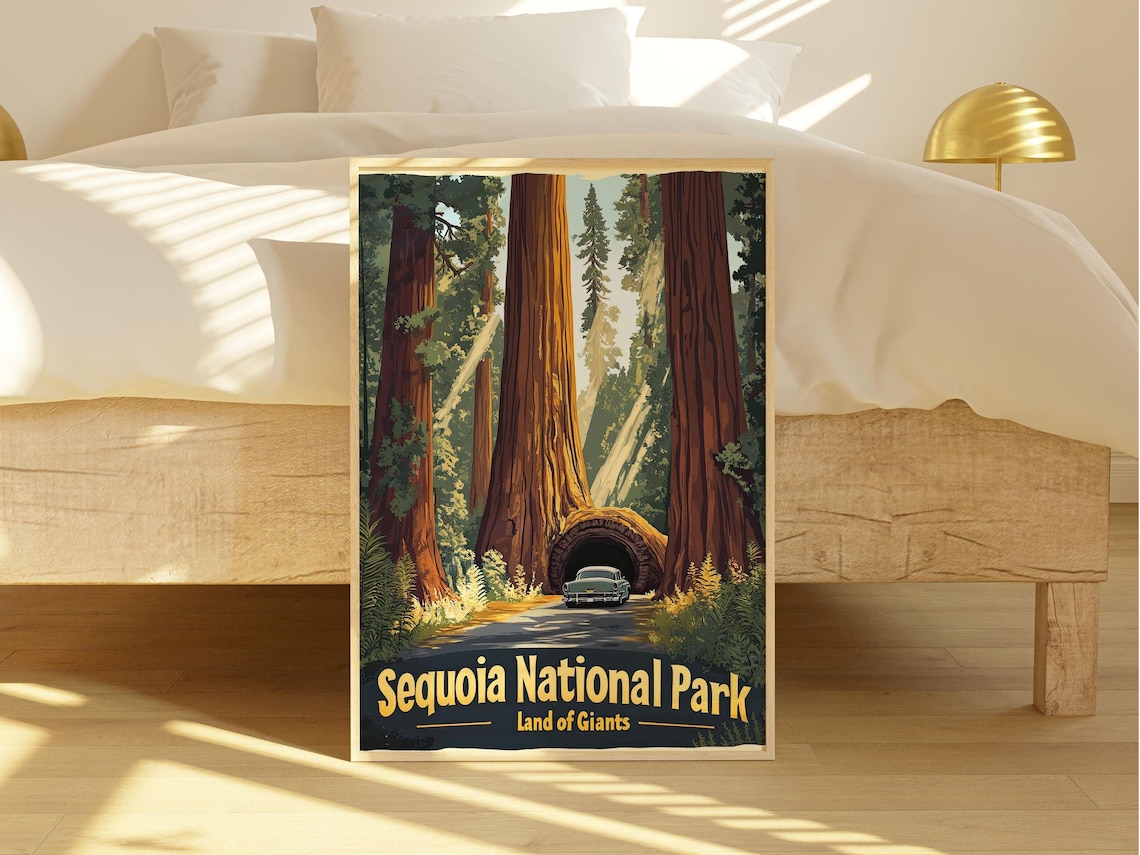 National Park Retro Travel Poster, Vintage Landscape