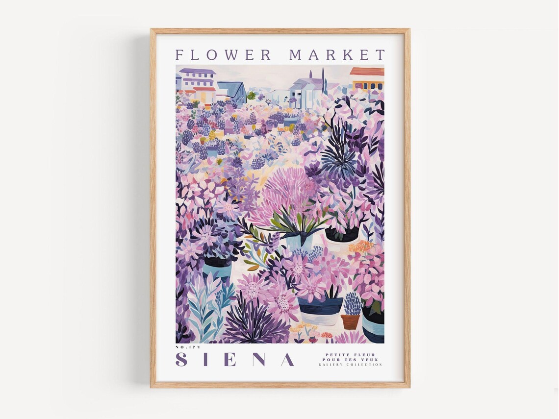 Flower Market Siena No 171 Purple Floral Gallery Collection Poster