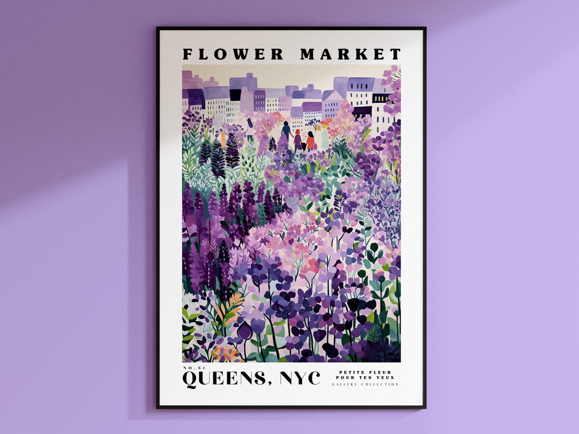 Queens Flower Market, New York City Travel Poster