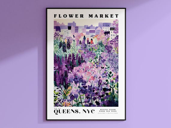 Queens Flower Market, New York City Travel Poster