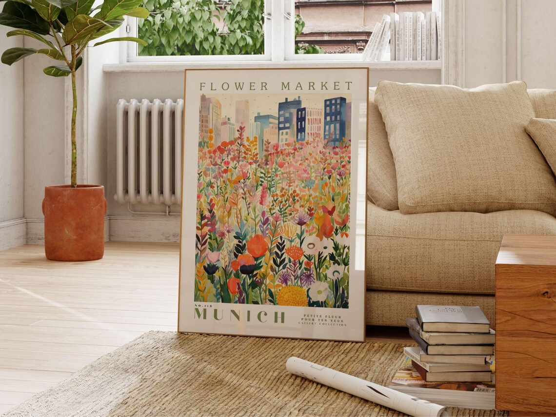 Flower Market Munich - Germany Travel Poster - Image 2