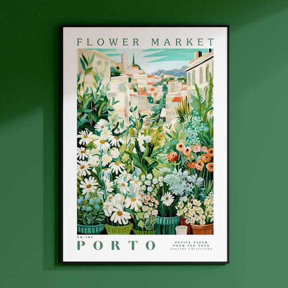 Flower Market Porto Botanical Illustration Art Print