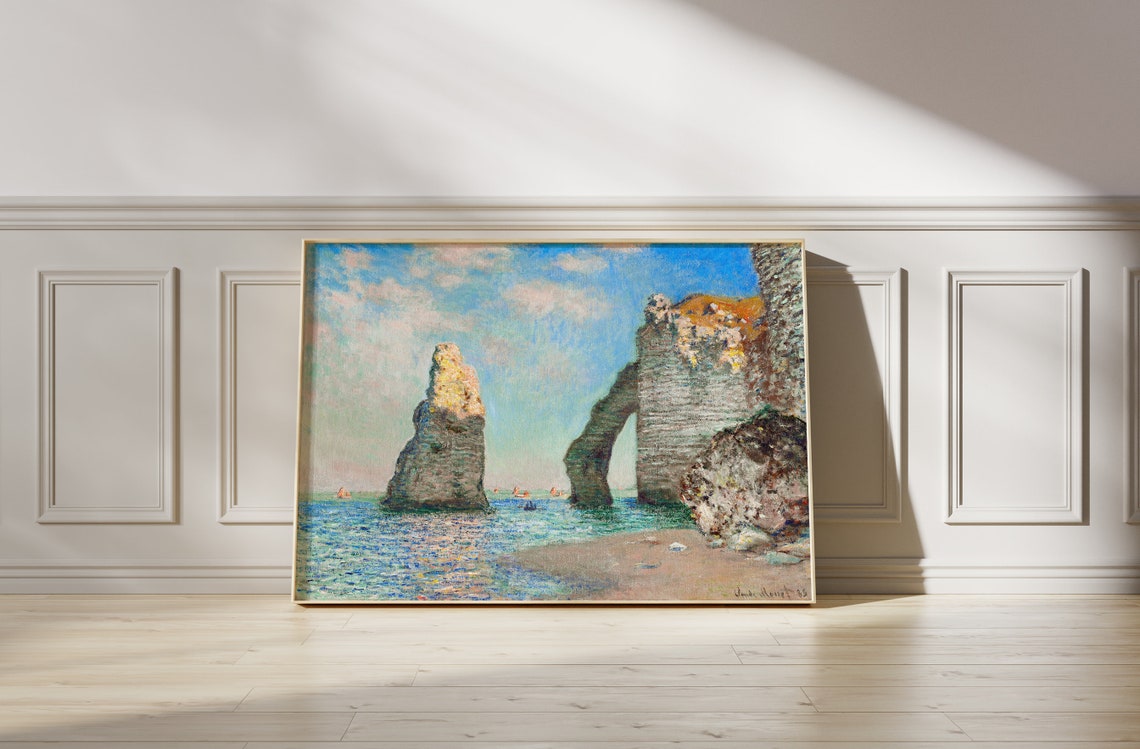Monet The Cliffs At Etetat Poster Natural Landscape Blue Coastal Art Print Seascape Artwork Modern Art Wall Decor Housewarming Gift - Image 4