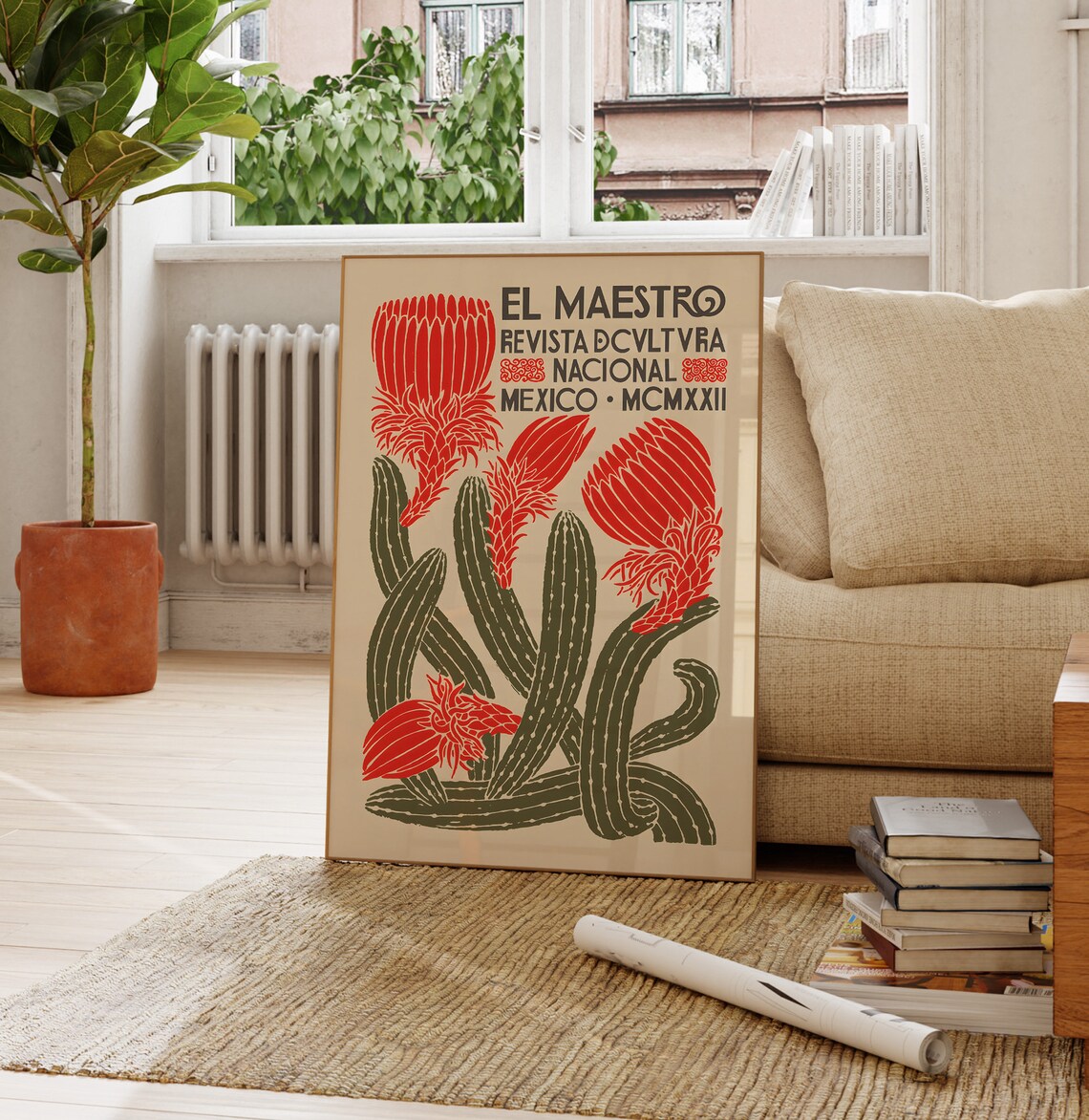 El Maestro Mexican Cactus Botanical Art Poster - Image 4