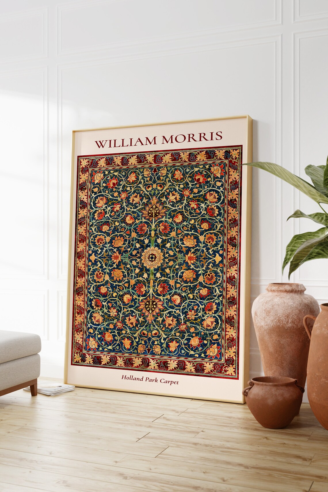 William Morris Holland Park Carpet Ornate Floral Rug Design Poster - Image 3