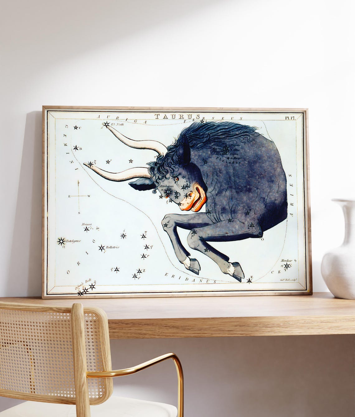 Taurus Star Sign Zodiac Constellation Poster Celestial Artwork Star Map Print Astrology Wall Art Decor Original Wall Art Unique Gift