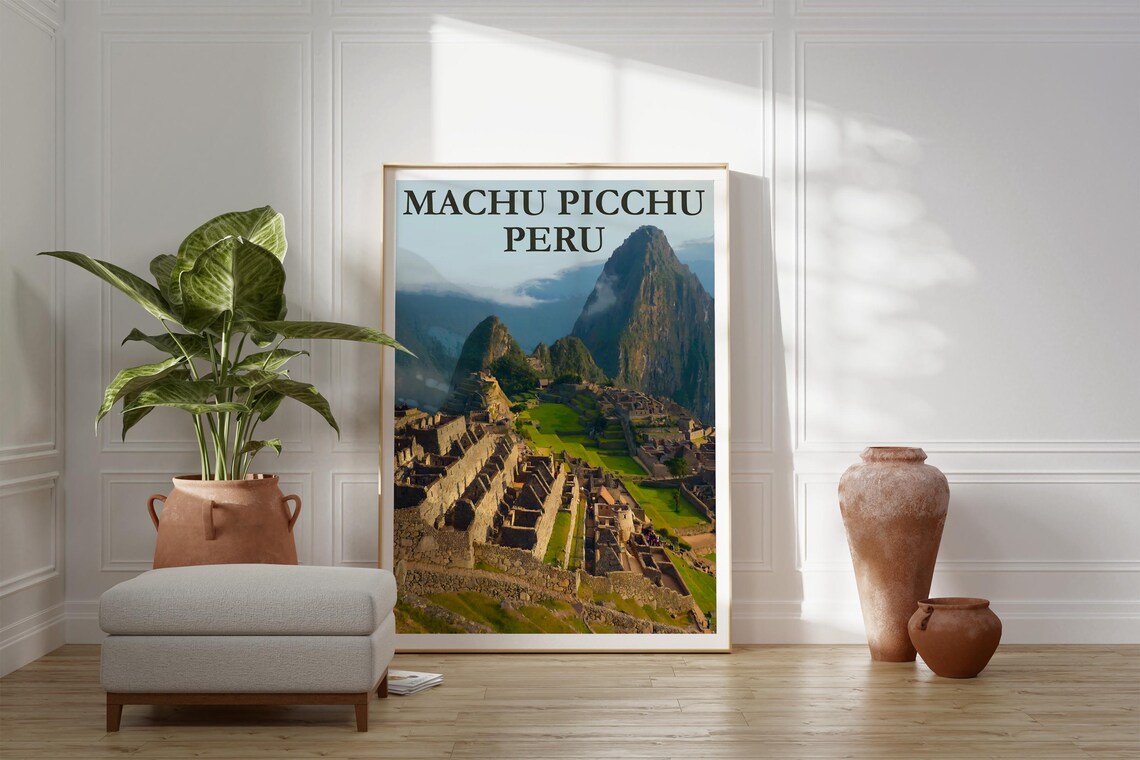 Machu Picchu Peru Travel Poster Incan Ruins Andes Mountain View Print - Image 2