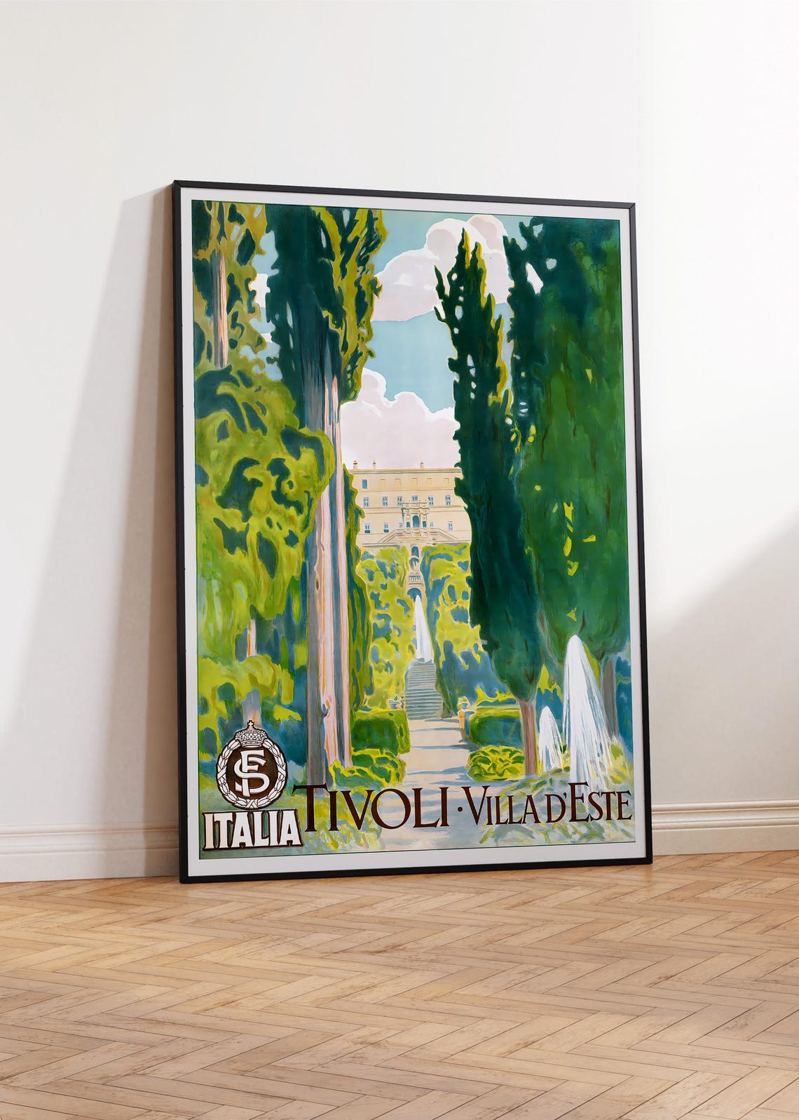 Tivoli Italy Travel Poster Green Natural Landscape Print Vintage Italian Travel Art Holiday Wall Decor Calming Stylish Art Gift For Him - Image 3