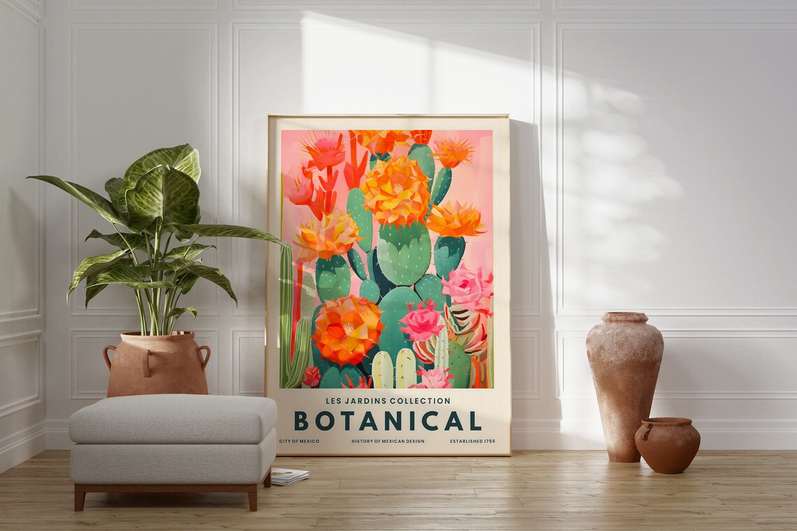 Modern Cactus Botanical Art Print, Mexican Decor - Image 3