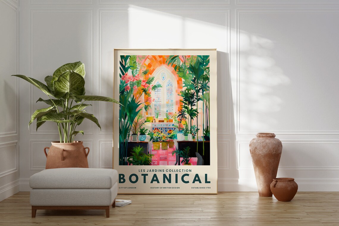 Botanical Greenhouse Conservatory Art Print London Les Jardins Poster - Image 3