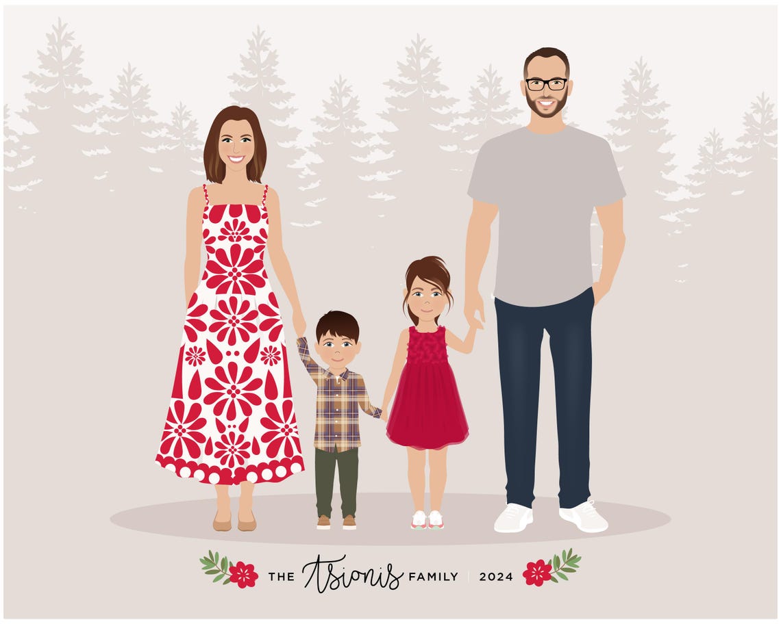 Custom Family Portrait - Personalized - Image 2