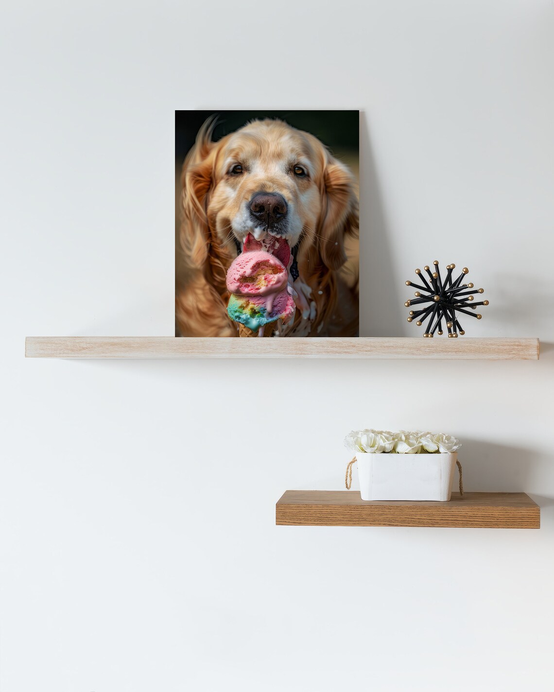 Golden Retriever Dog, Cute Funny Animal Poster - Image 2