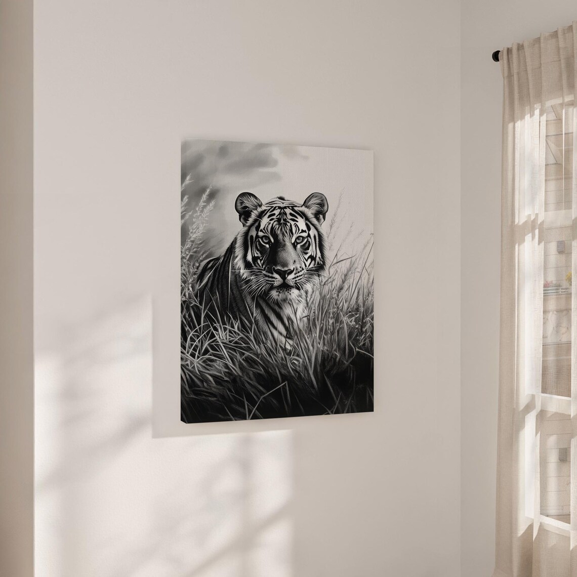 Tiger Portrait, Vintage Jungle Wall Art - Image 4