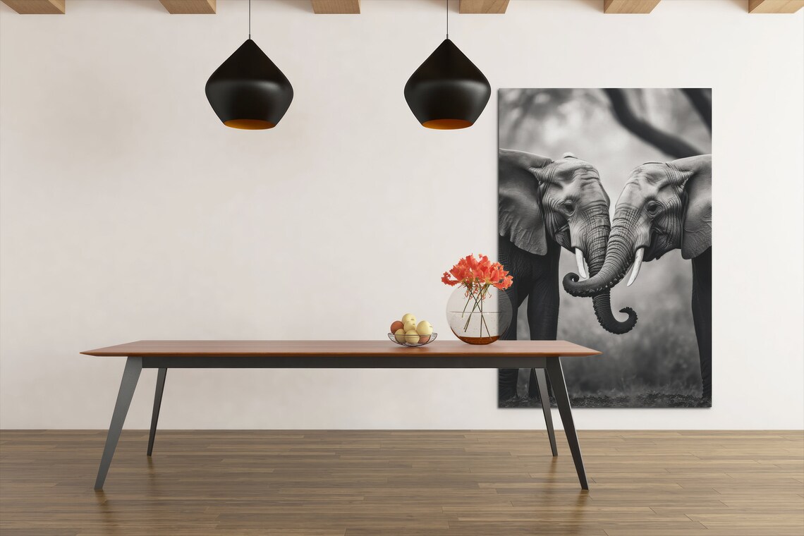 Cute Elephant Couple, Valentine Love Poster - Image 2