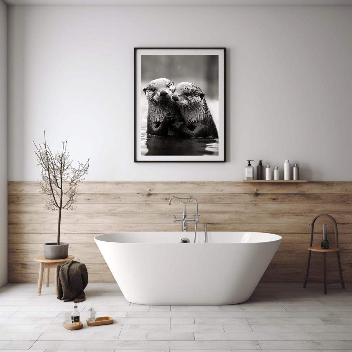 Cute Otter Couple Poster Print, Nursery Decor - Image 4