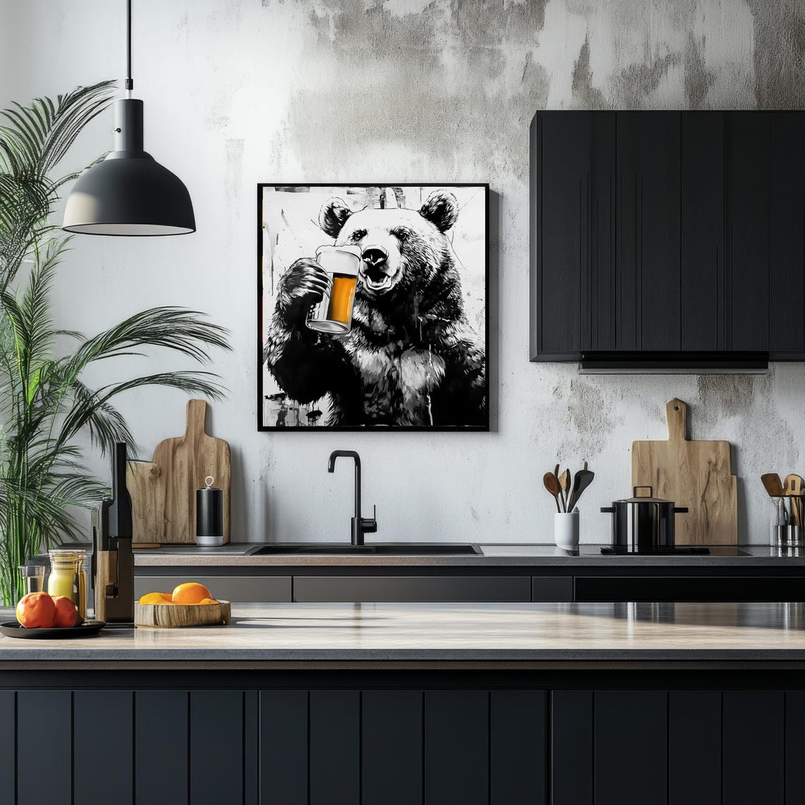 Grizzly Print, Funny Man Cave Decor - Image 4