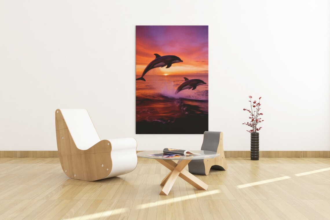 Dolphin Jumping Poster, Cute Couple Gift - Image 2