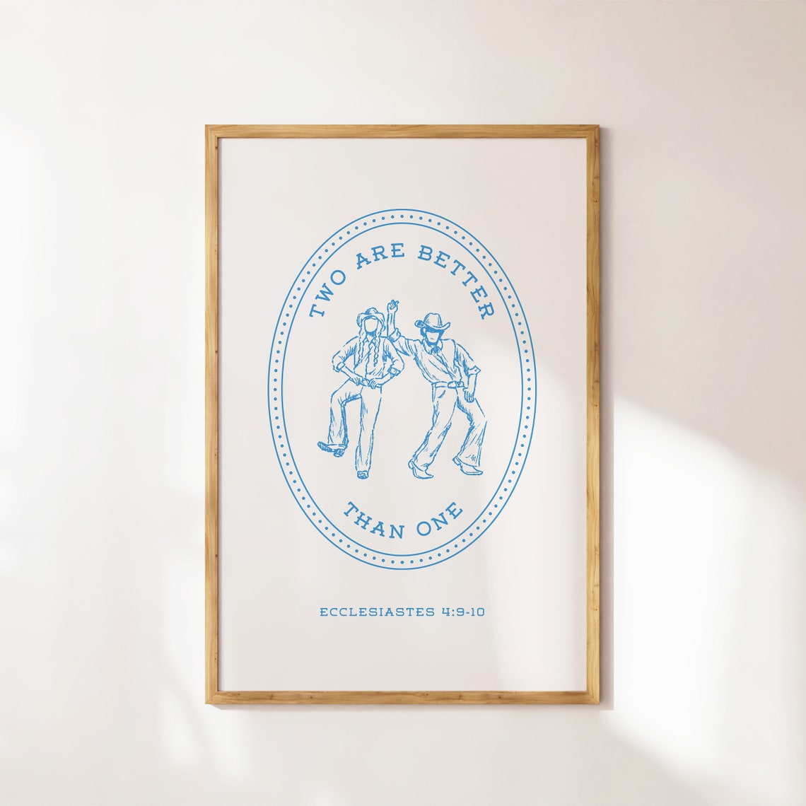 Two Are Better Than One Blue Dancing Cowboy Couple Bible Wall Art - Image 4