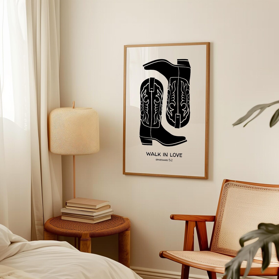 Walk In Love Ephesians 5 2 Black Cowboy Boots Western Christian Poster - Image 4