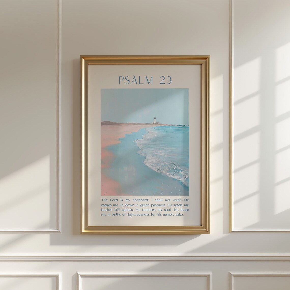 Psalm 23 Coastal Christian Bible Verse Wall Art - Image 3
