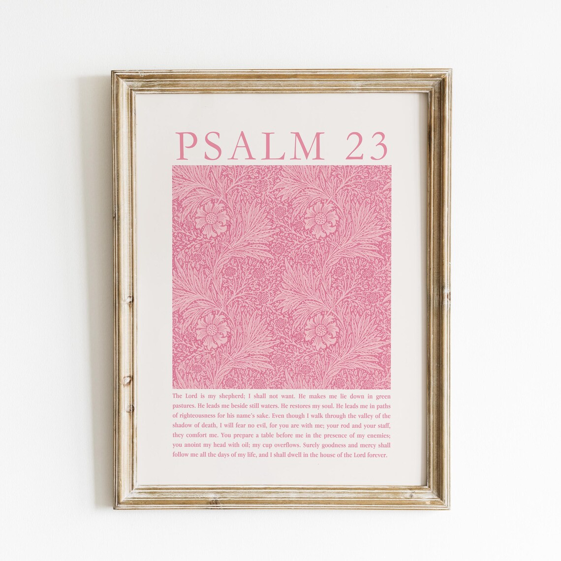 Psalm 23 William Morris Art Print, Christian Decor