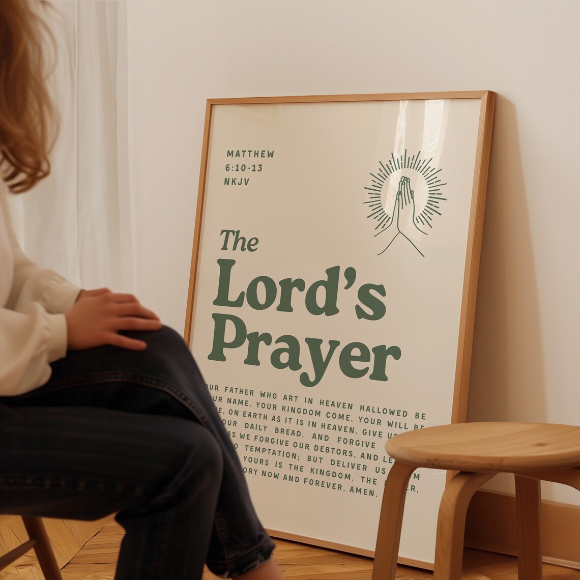 The Lord's Prayer Retro Christian Poster Print - Image 4